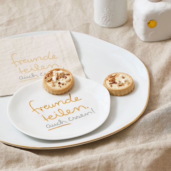 Kleiner Teller "Freunde teilen. auch Essen!"