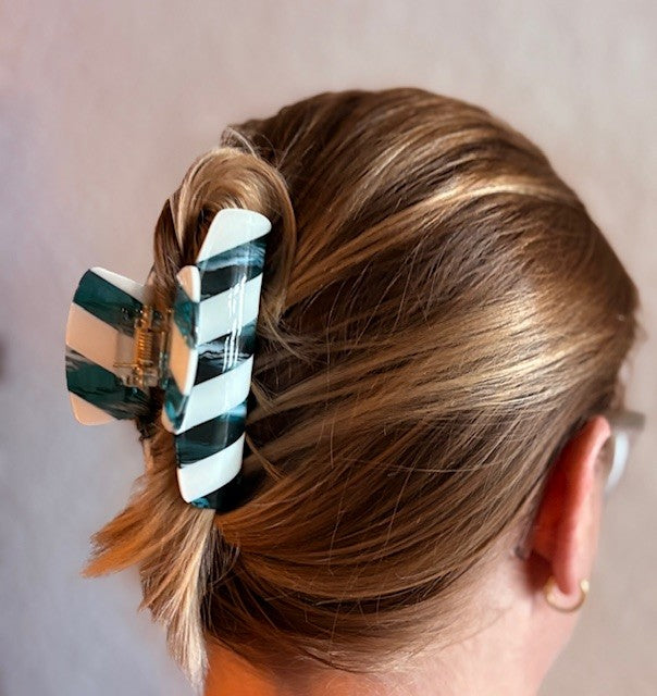 Haarspange gestreift blau weiß