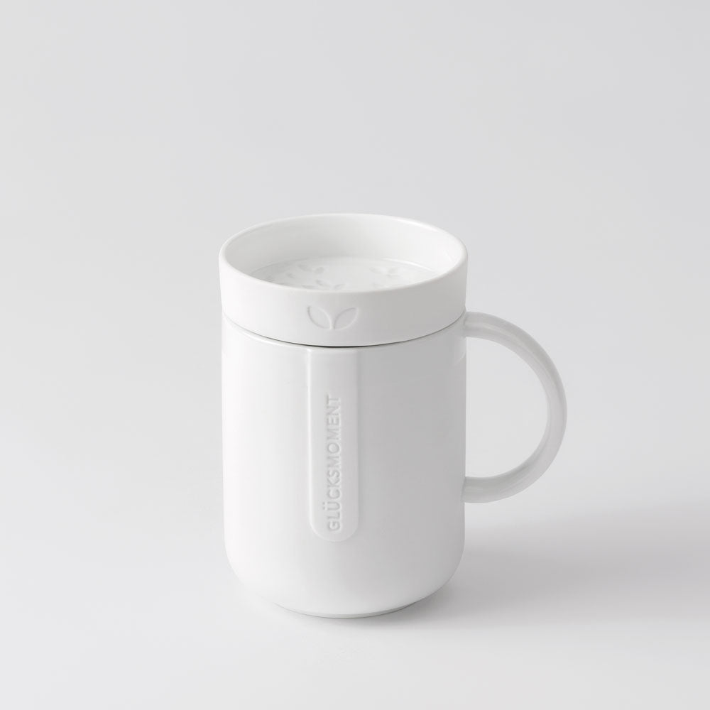 Tasse mit Deckel "Glücksmoment" - Cozy Time