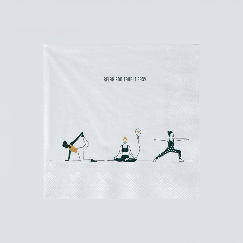 Servietten (Yoga-Motiv)